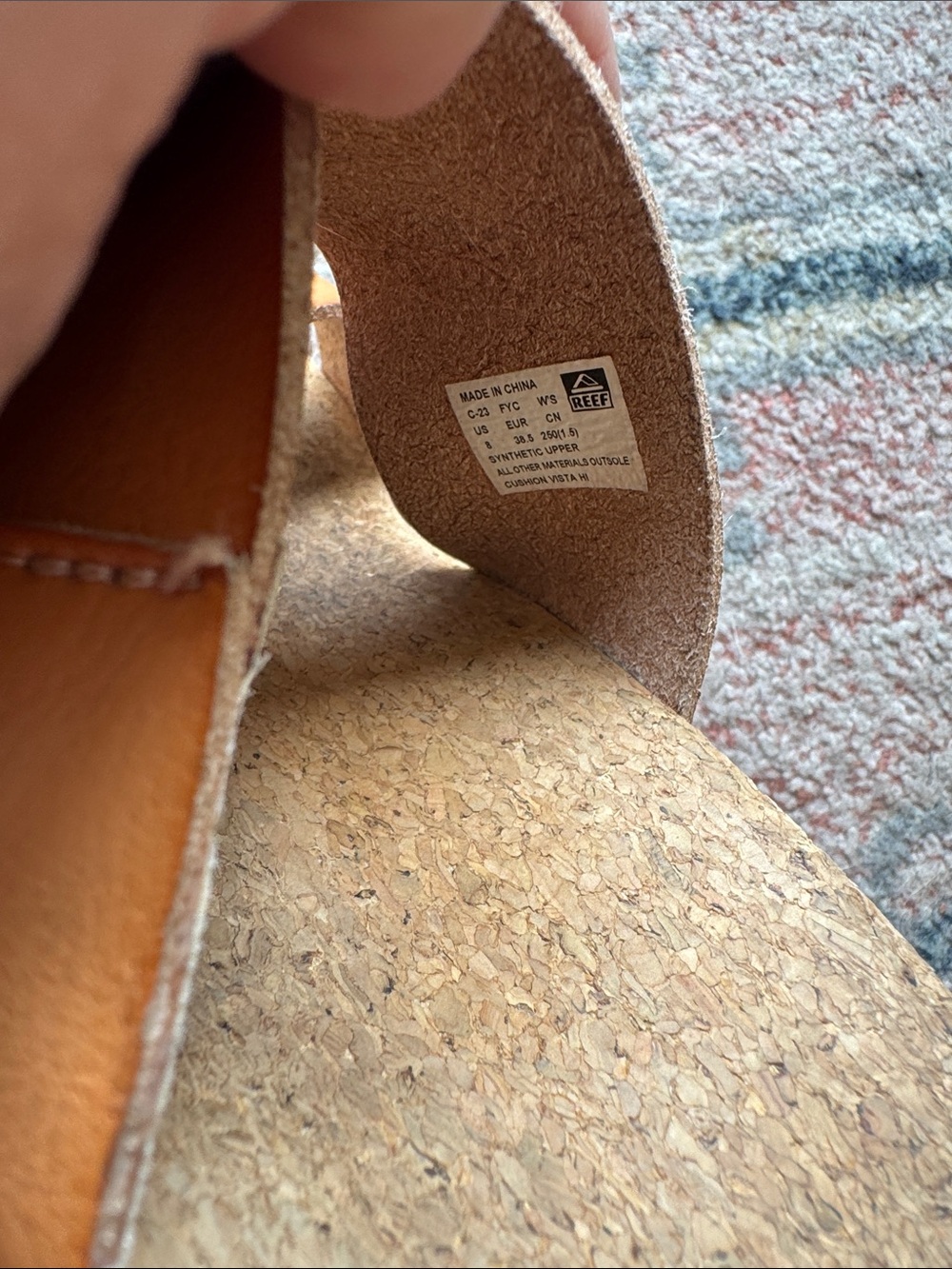 Reef Cushion Vista HI Natural Platform Sandal Brown -8 - Picture 4 of 5